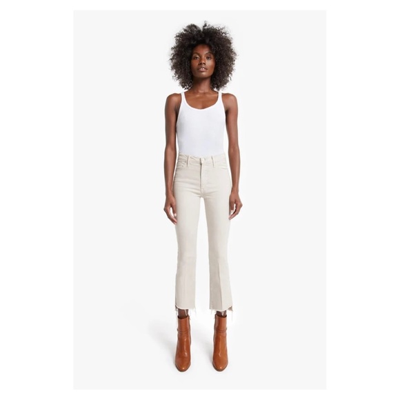 MOTHER • The Insider Crop Step Fray in Toasted Ivory/Chalk It Up - Picture 1 of 15